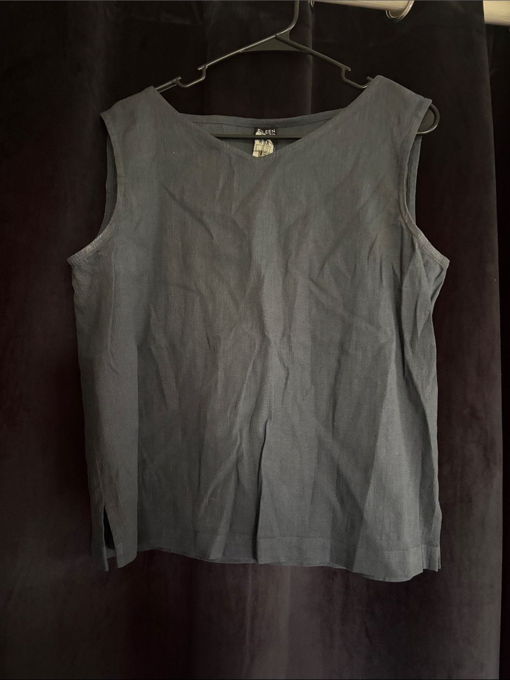 Eileen Fisher Sleeveless Boatneck Tank - Charcoal Gray